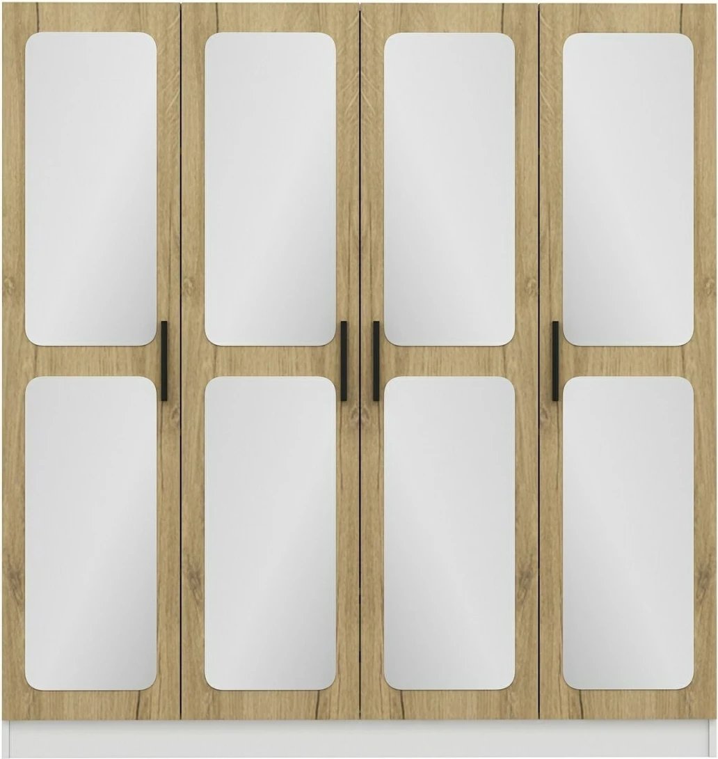 Dollap garderobe Skye Decor, ngjyrë arre dhe e bardhë, 3869