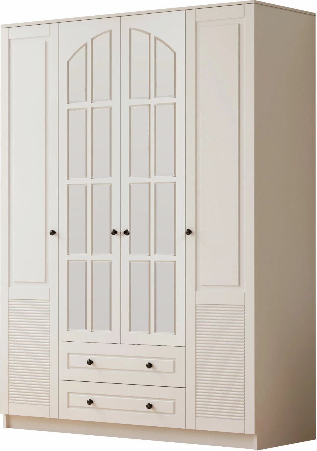 Dollap Skye Decor, ngjyrë e bardhë mat, RB-113, 140x210x52cm