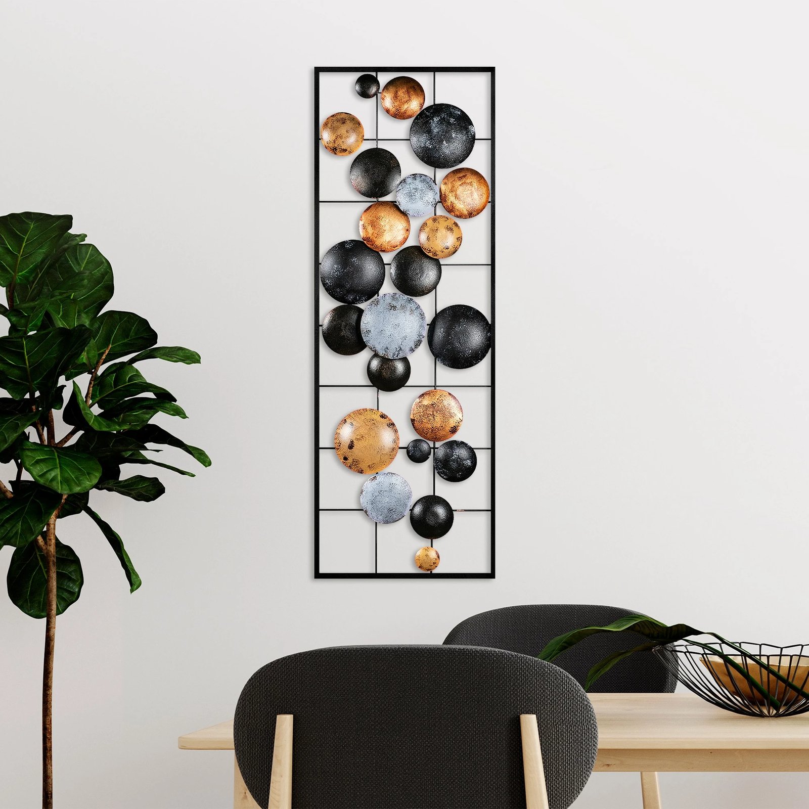 Aksesor dekorativ metalik për mur Wallity, Camber - 1