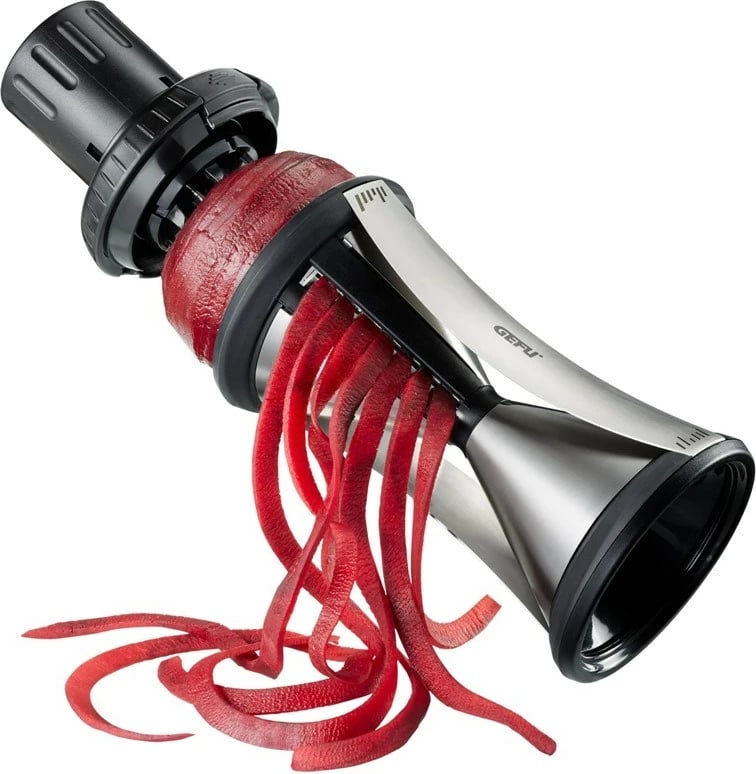 Prerëse perimesh GEFU SPIRELLI XL, manuale, plastike/çelik inox, e zezë