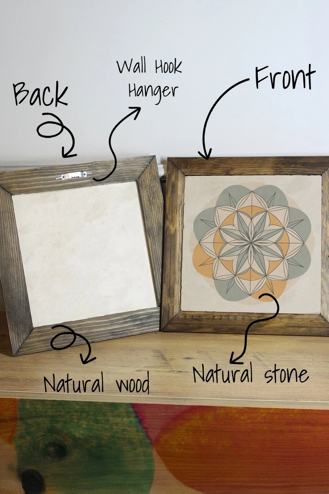 Pikturë dekorative me kornizë, Wallity, Ersytastablo55 - 26, shumëngjyrëshe, 26x26cm