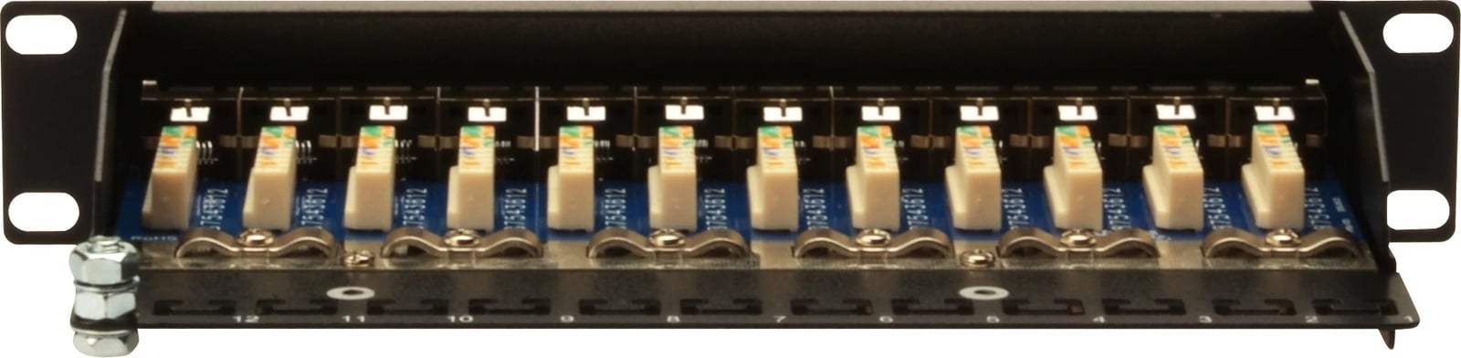 Patchpanel Digitus 12-portë Cat5e, 1U, i zi