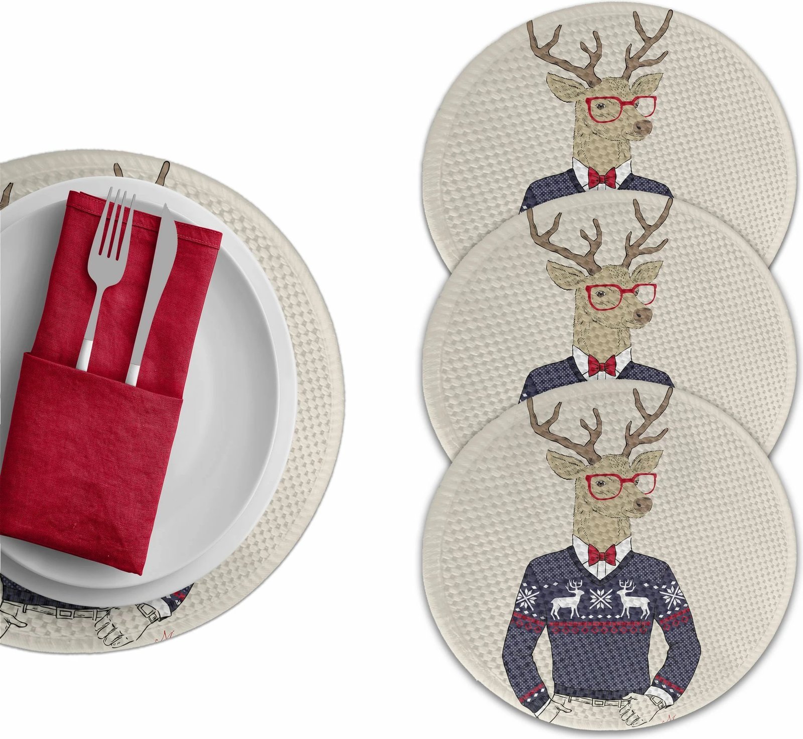 Set nënshtrues tavoline Hermia Concept, shumëngjyrësh, 2801Supla, 4 copë