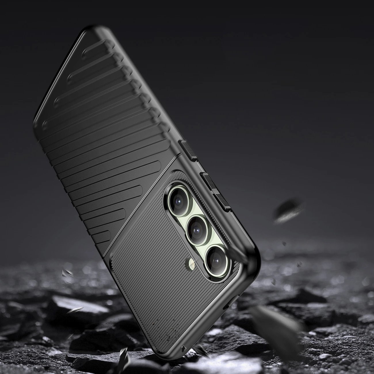 Mbështjellës Hurtel Thunder Case për Samsung Galaxy S24 FE, TPU, Zi