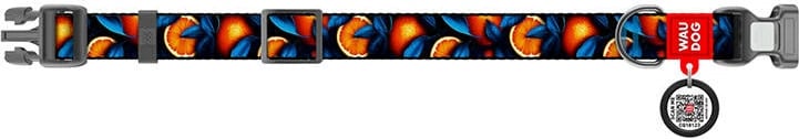 Qafore najloni për qen Waudog Oranges me QR kod, XL