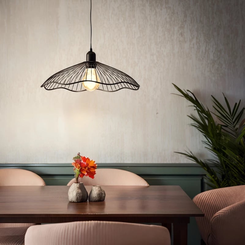 Dritë tavani Ε27, ngjyrë e zezë, D34x15.5cm,