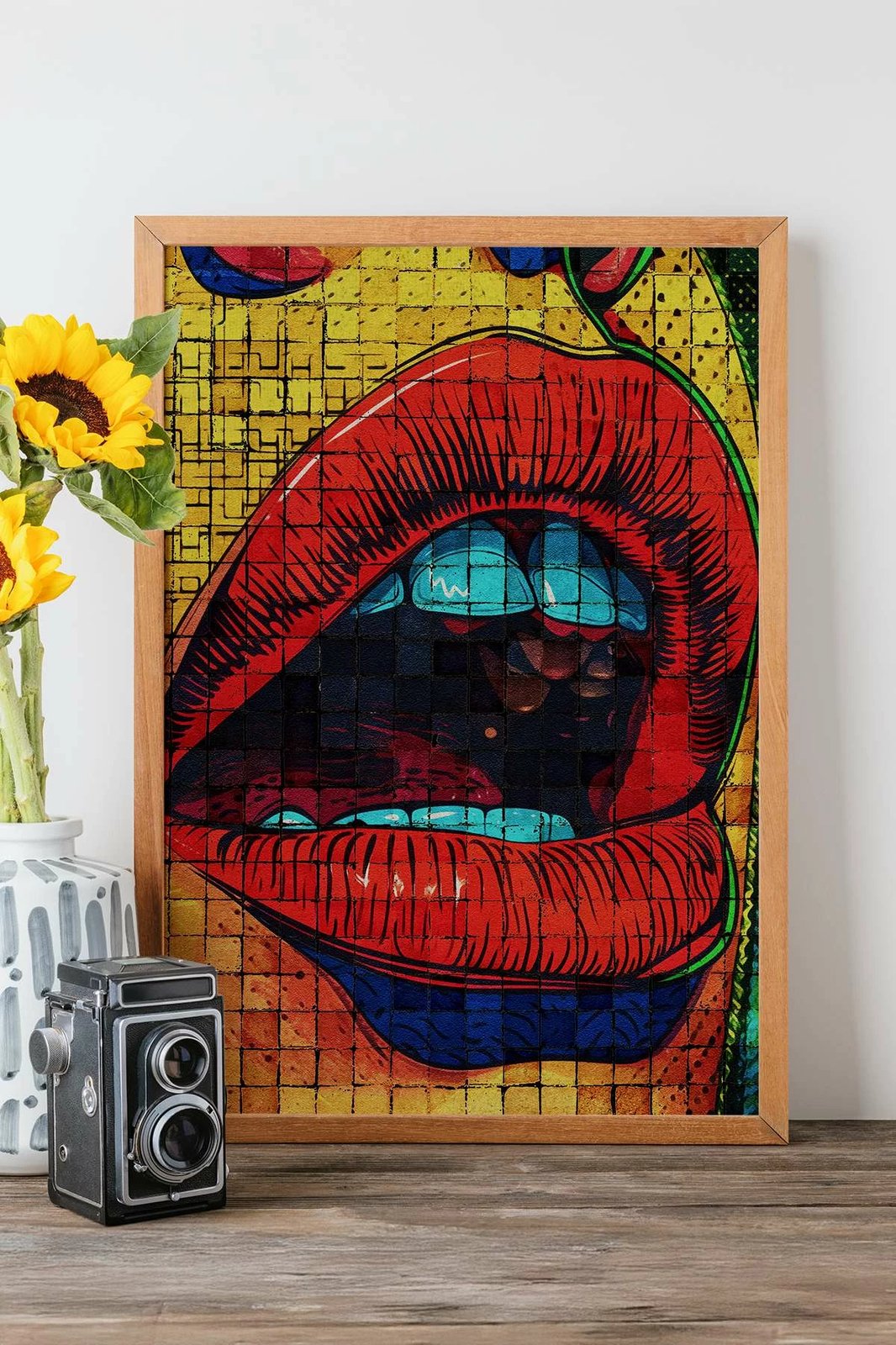 Pikturë dekorative me kornizë, Wallity Popmosaıc28, shumëngjyrëshe