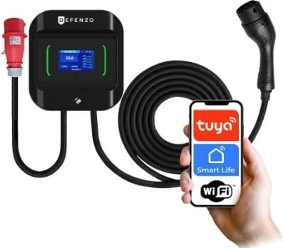 Karikues makinash elektrike DEFENZO WALLBOX PRO AC22, 22 kW, Bluetooth, Wi-Fi, Ekran, i zi