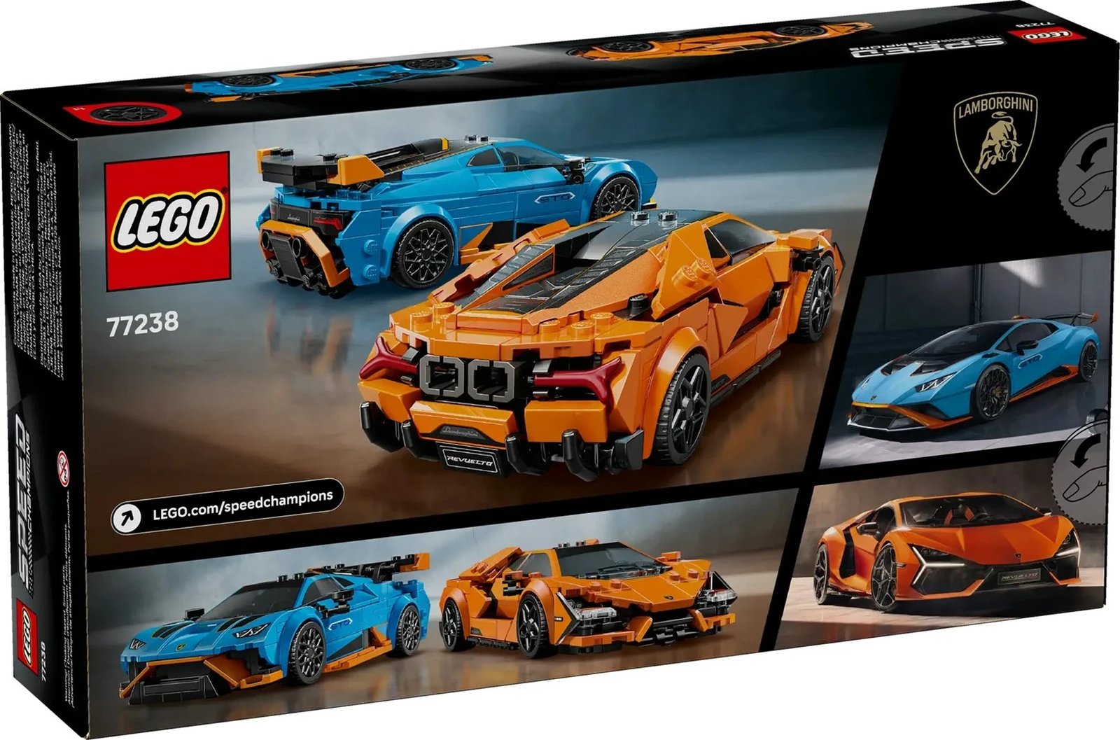 Set LEGO Speed Champions 77238 Lamborghini Revuelto & Huracán STO, 607 pjesë