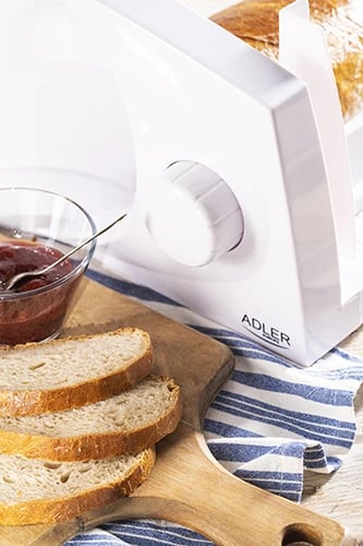Prerëse ushqimi Adler AD 4703, teh inox 170 mm, 150 W (max 400 W), trashësi 0-15 mm, palosëse, e bardhë