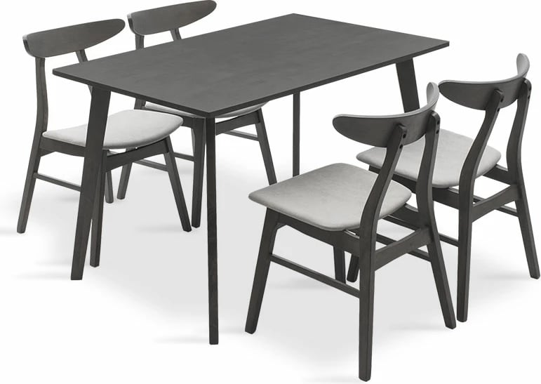 Tavolinë me karrige Benson - Orlean 5 copë 120x75x75cm ngjyrë rustike - gri