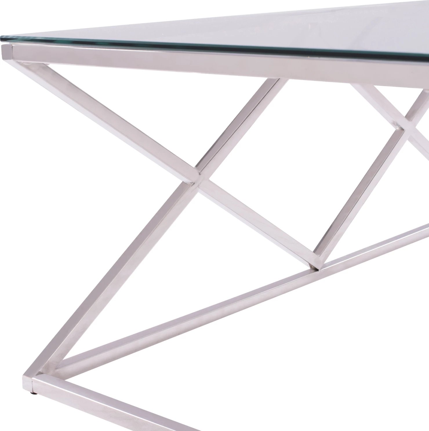 Tavolinë kafeje HOLLAND FH8624.01 me xham dhe bazë kromi 120x60x45 cm