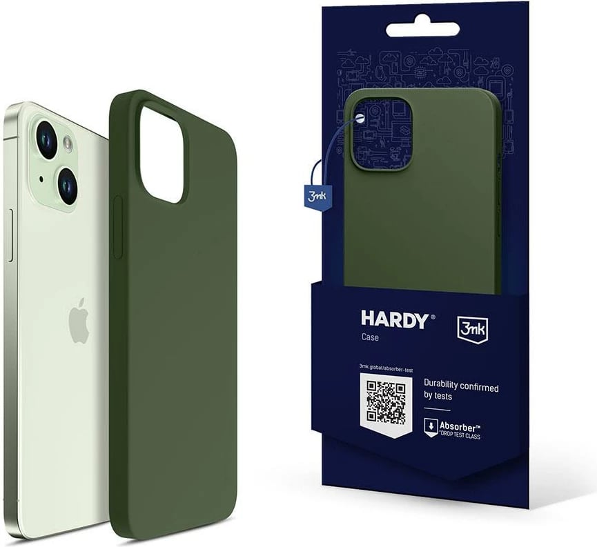 Mbështjellës 3mk Hardy Silicone MagCase për iPhone 15, e gjelbër