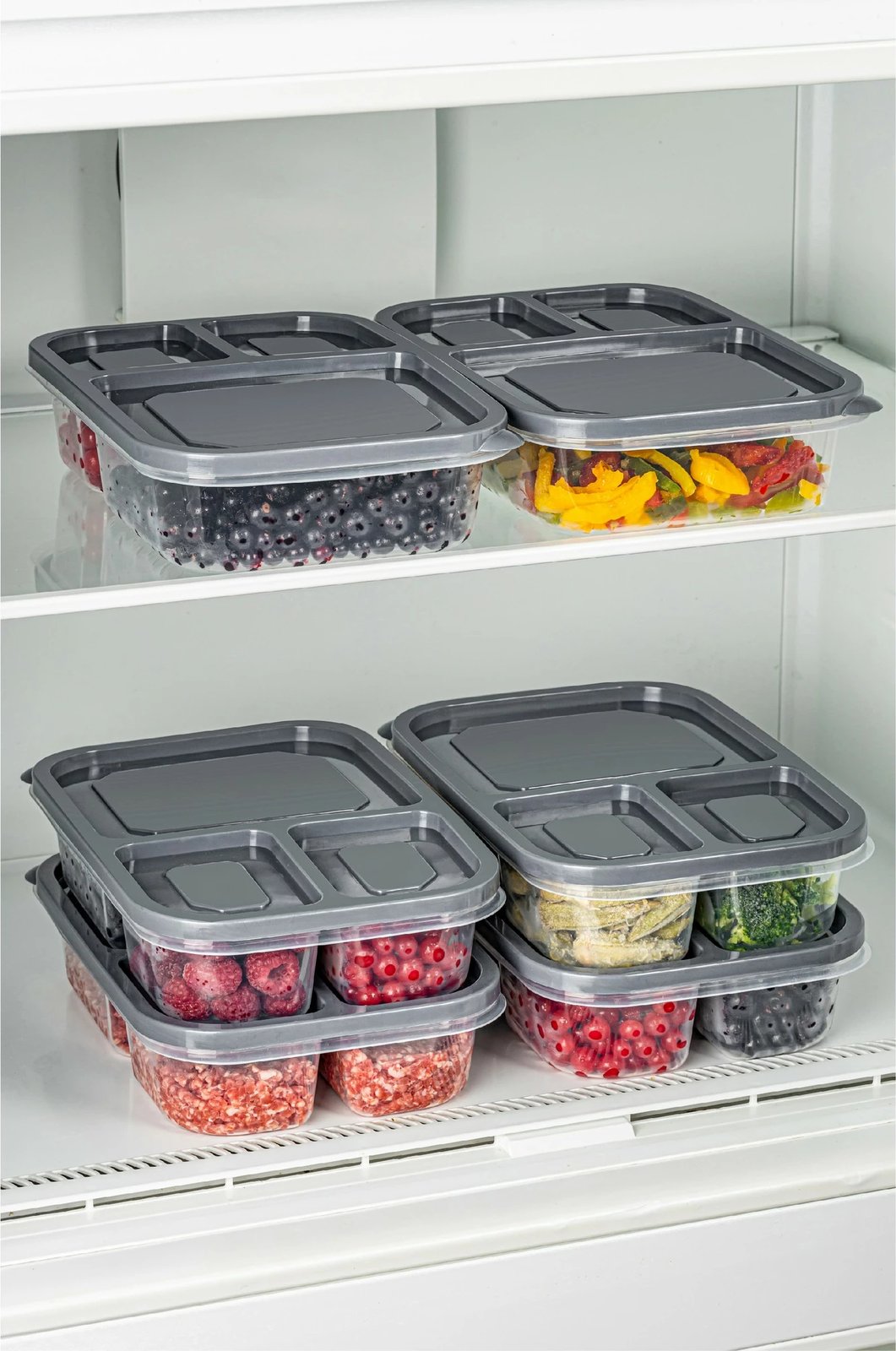 Set kuti plastike për organizim (6 copë), ngjyrë antracit, 15x24x5cm