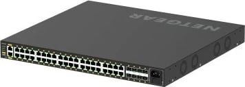 Switch i menaxhueshëm NETGEAR GSM4248PX-100EUS, 48 porta Gigabit, PoE+, 8 SFP+, për rack, i zi