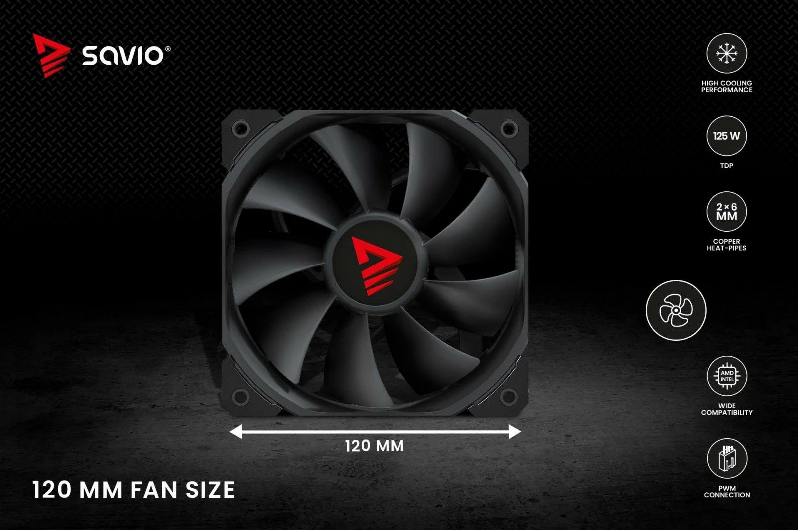 Ftohës procesori Savio FROST X2, 120 mm, PWM, 125 W TDP, i zi Ftohës procesori Savio FROST X2, 120 mm, PWM, 125 W TDP, i zi