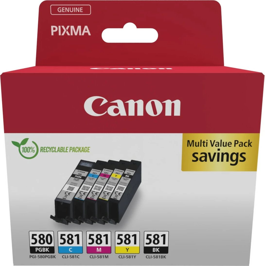 Toner Canon 2078C008, 5 copë, Multi pack, E zezë, Cyan, Magenta, E verdhë
