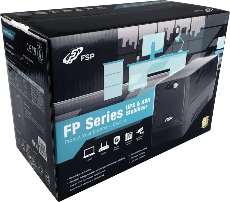 FSP FP 800 uninterruptible power supply (UPS) Line-Interactive 0.8 kVA 480 W 2 AC outlet(s)