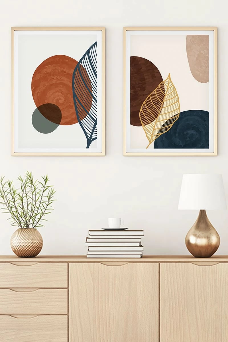 Pikturë dekorative me kornizë MDF (2 copë), Wallity, Huhu46, 20x30cm