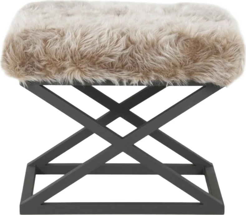 Puf Atelier del Sofa, pelush Capraz, ngjyrë e zezë dhe gri