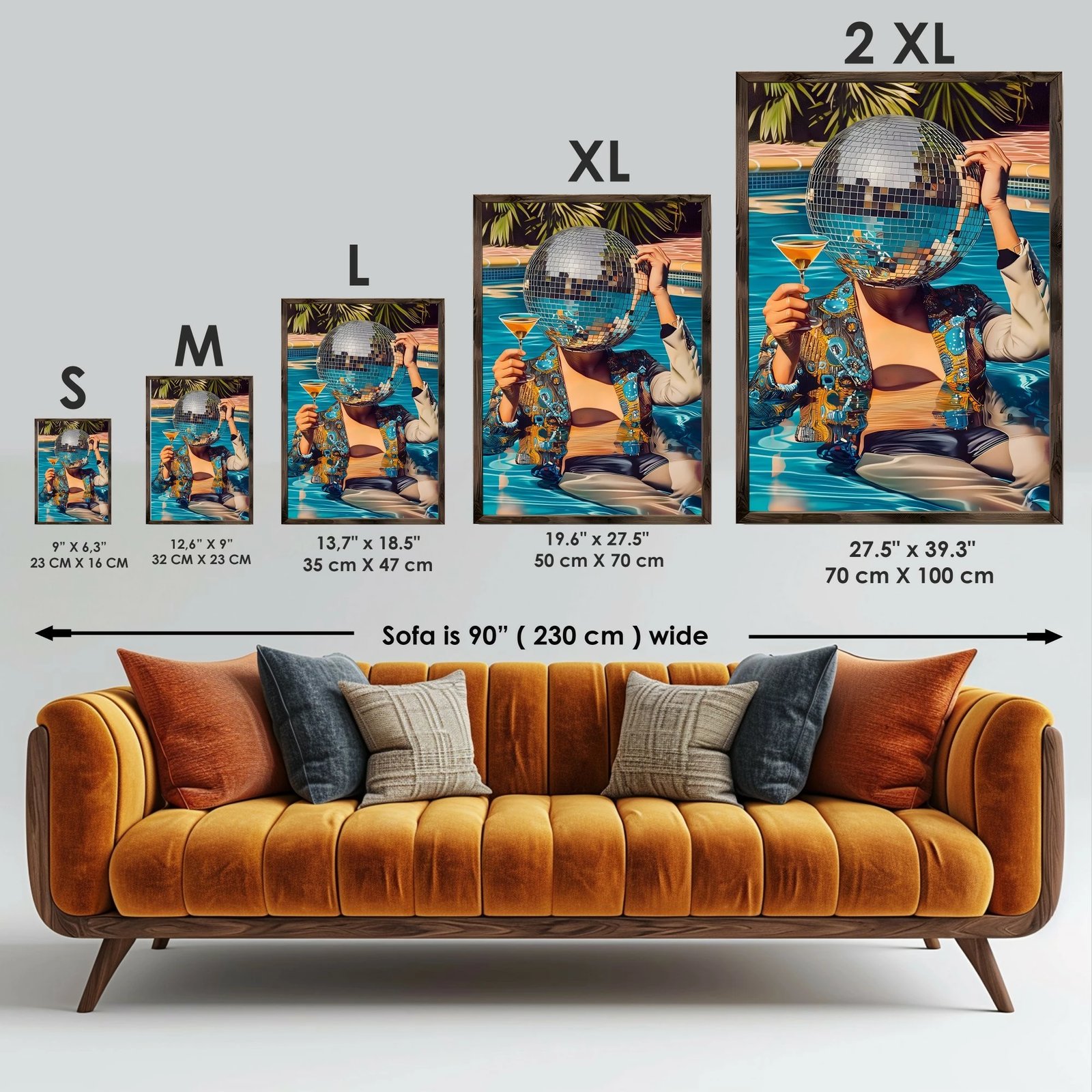 Pikturë dekorative me kornizë MDF, shumëngjyrëshe, Wallity, GE108-L