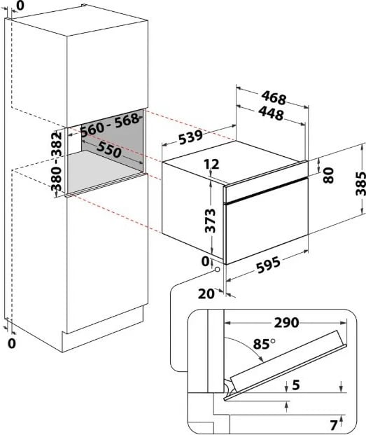 Mikrovalë inkaso Whirlpool WMD44MB 31L 1000W me skarë 800W kontroll me prekje pjatë 32.5 cm e zezë