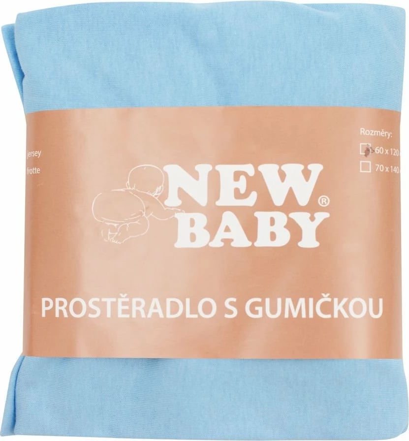 Çarçaf krevati bebe New Baby jersey 120x60 cm pambuk me elastik blu