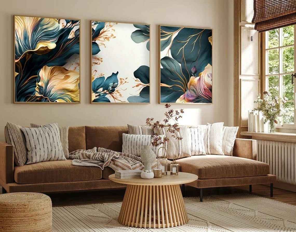 Pikturë dekorative me kornizë MDF (3 copë), Wallity, Huhu217, 35x50cm