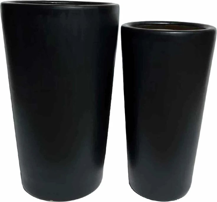 Set vazo ONYX, 2 copë, qeramikë, ngjyrë e zezë, 32x32x53cm