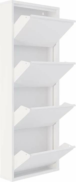 Dollap këpucësh metalik, 4 pjesë, ngjyrë e bardhë, Skye Decor