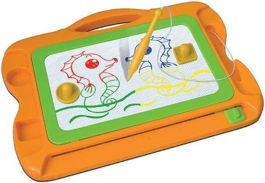 Tabllo magnetike për vizatim Smily Play SP82963, me laps magnetik dhe stampila, portokalli