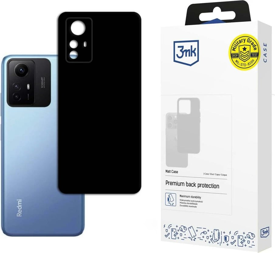 Mbështjellës 3mk Matt Case për Xiaomi Redmi Note 12s, TPU, i zi