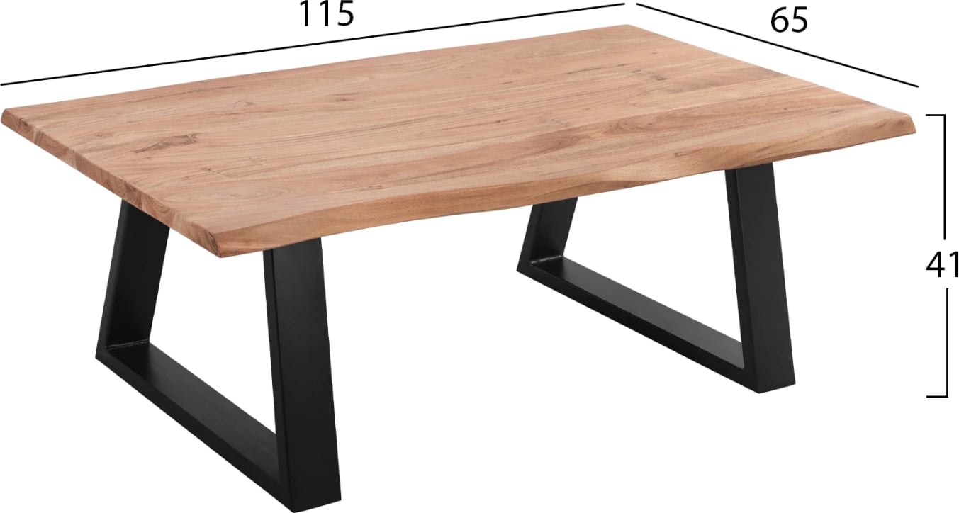 Tavolinë kafeje Sofia Slim, FH8502.11, dru akacie, 115Χ65Χ41 cm