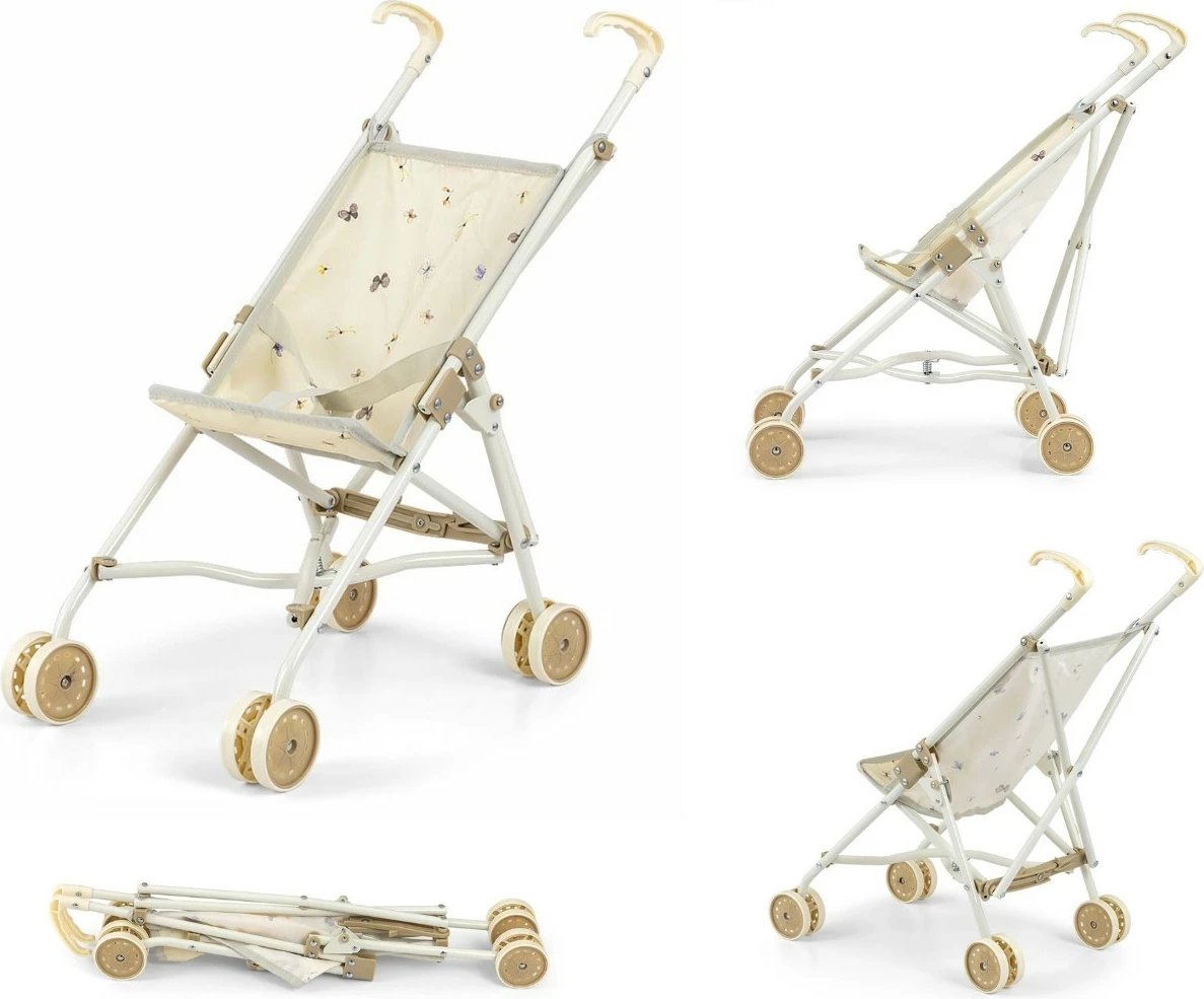 Karrocë lodër për kukulla Milly Mally Julia Nature, krem dekorative