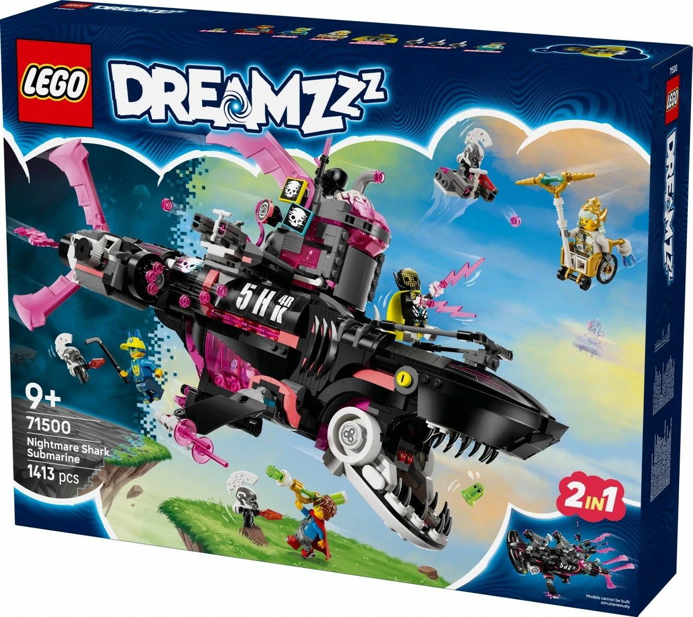 Set LEGO DREAMZzz Nightmare Shark Submarine 71500, 1413 pjesë, për fëmijë 9+