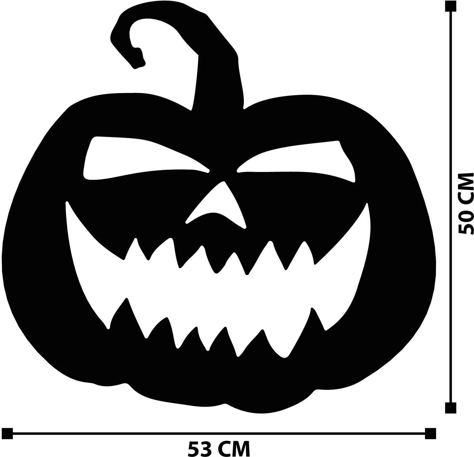 Aksesor dekorativ metalik për mur, Wallity, Halloween 14, ngjyrë e zezë, 53x50cm