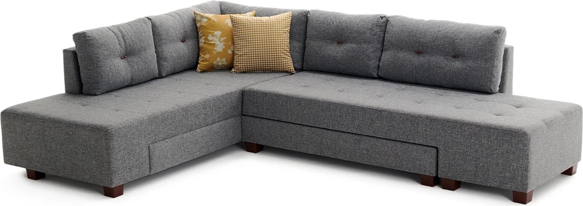 Kënd-sofë krevati Atelier del Sofa, kënd-sofë Manama majtas, ngjyrë gri