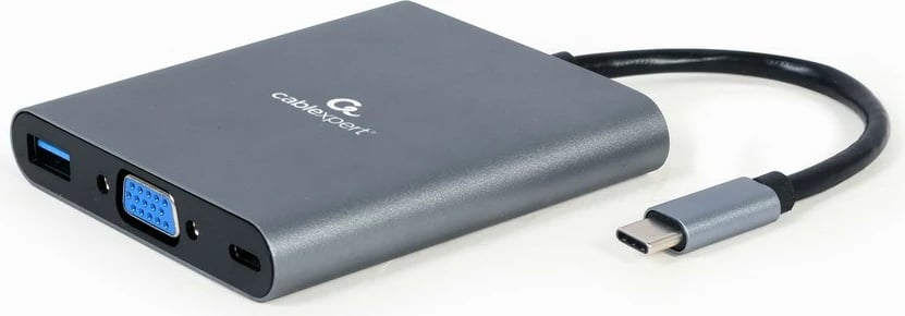 USB-C Hub Gembird A-CM-COMBO6-01, 6 në 1, HDMI, VGA, USB 3.0, Lexues kartelash, Gri