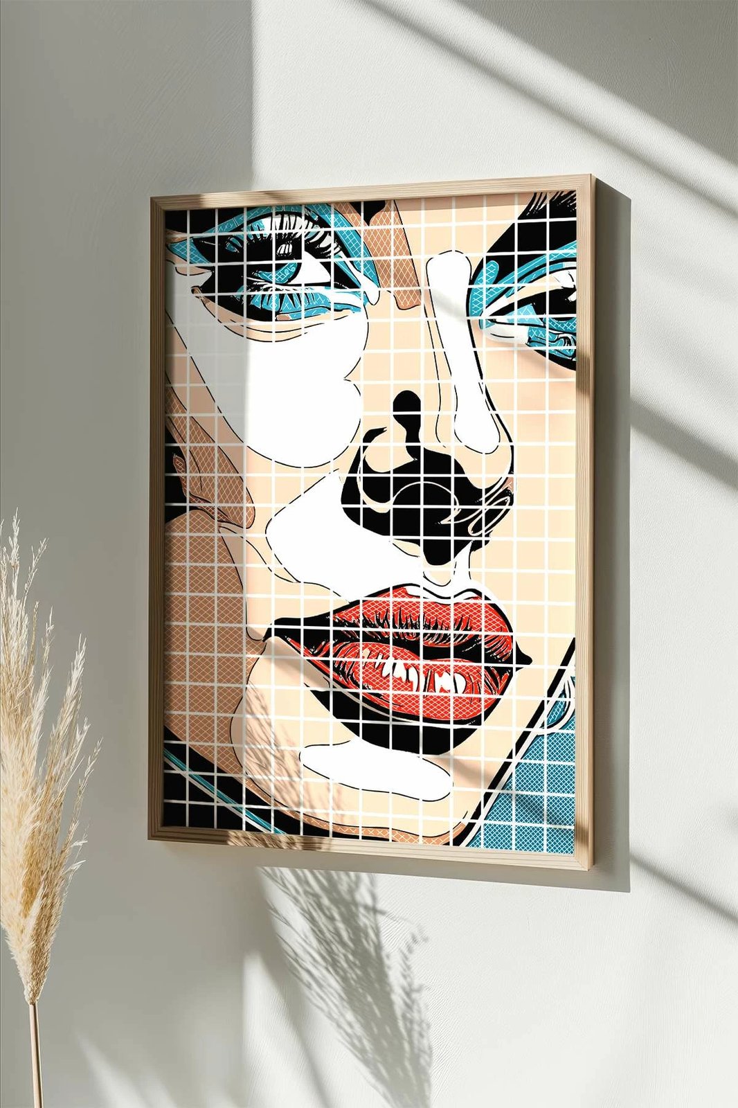 Pikturë dekorative me kornizë, shumëngjyrëshe, Popkare21, Wallity, 33x48cm