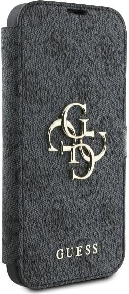 Mbështjellës Guess 4G Metal Logo për iPhone 16, e zezë