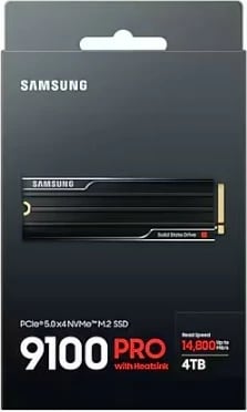 SSD Samsung 9100 PRO MZ-VAP4T0CW, 4TB, M.2 2280, PCIe 5.0, me heatsink, Zi