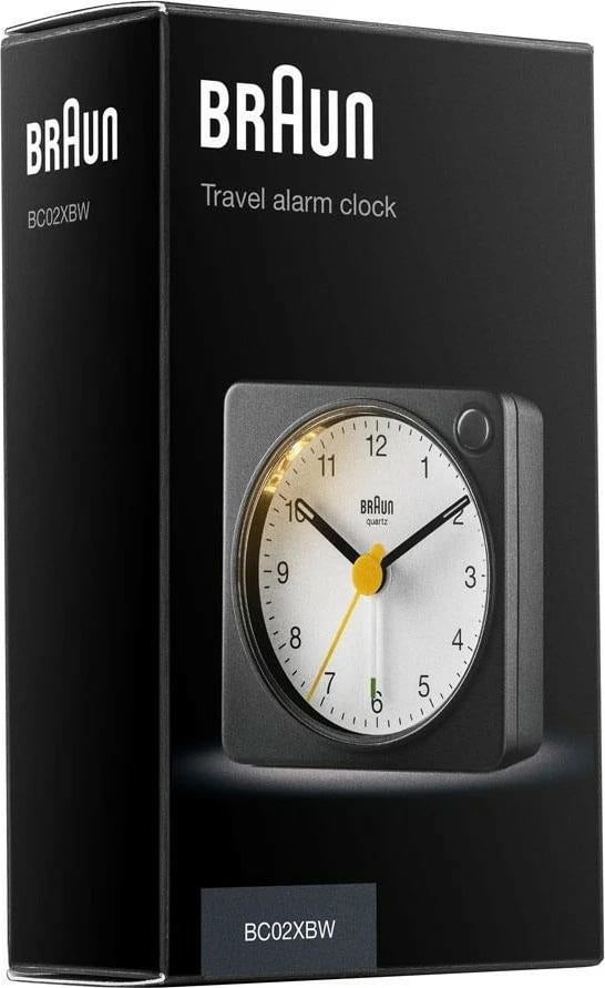 Orë tavoline Braun BC 02 XBW, kuarc, alarm, e zezë-bardhë