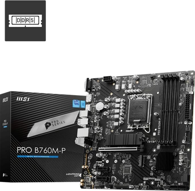 Pllakë amë MSI PRO B760M-P, Intel B760 LGA 1700, micro ATX