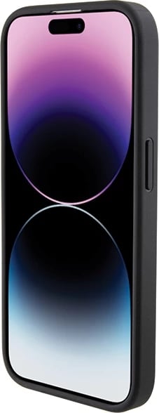 Mbështjellës BMW Leather Blue Dots për iPhone 15 Pro Max, i zi