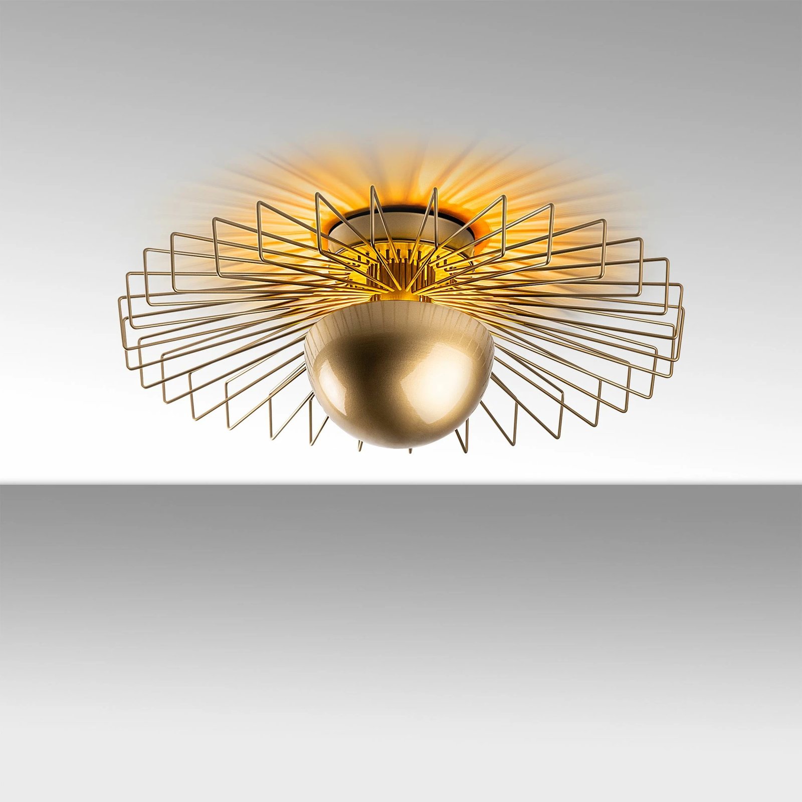 Llambë tavani Opviq Kaya, ngjyrë ari, 60x60x24 cm