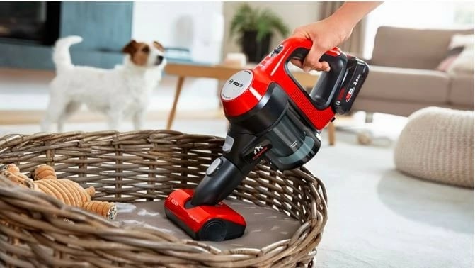 Fshesë me korrent pa kabllo, Bosch Unlimited 7 BBS711ANM, depozitë 0.3 L, deri 40 min, LED, pa qese, e zezë e kuqe argjend