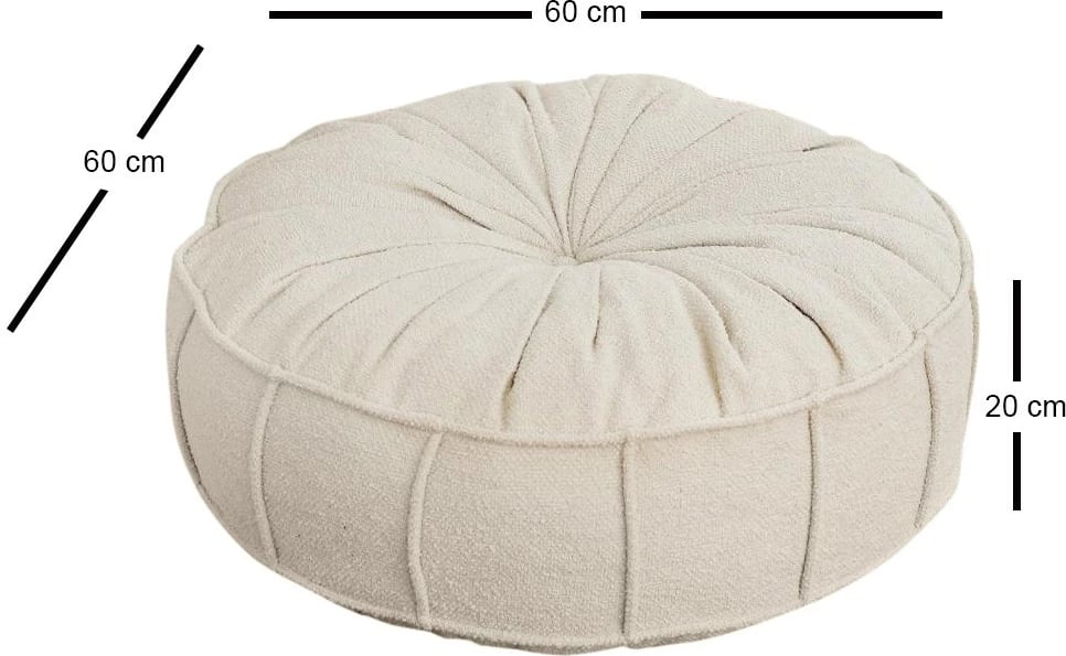 Jastëk TEDDY, Atelier del Sofa, ngjyrë e bardhë, Vintage, 60x20x60 cm