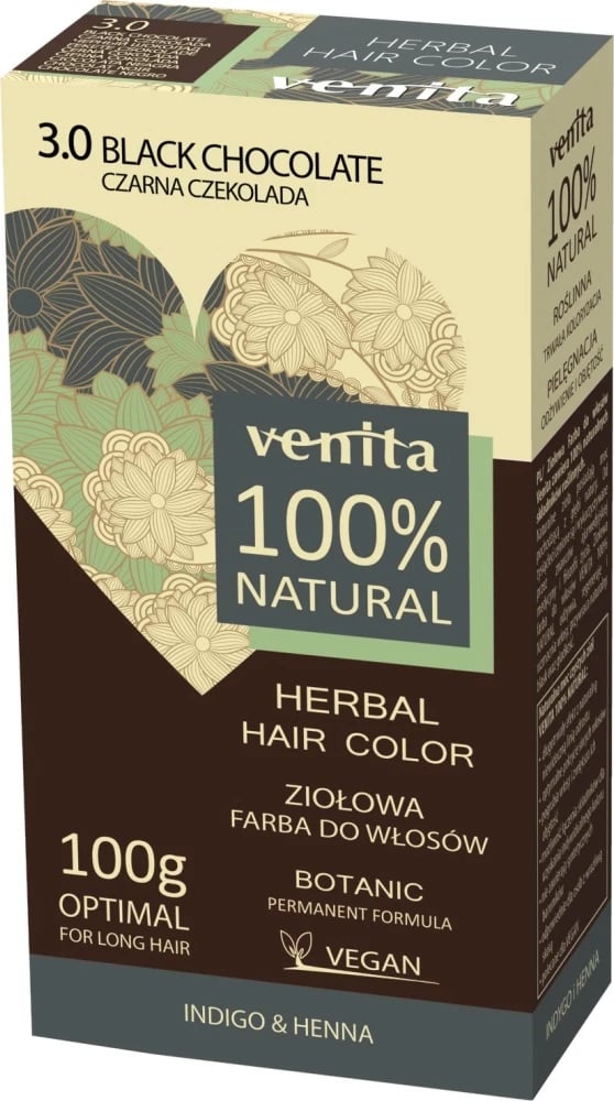 Ngjyrë për flokë Venita 3.0 Black Chocolate për femra, 100g
