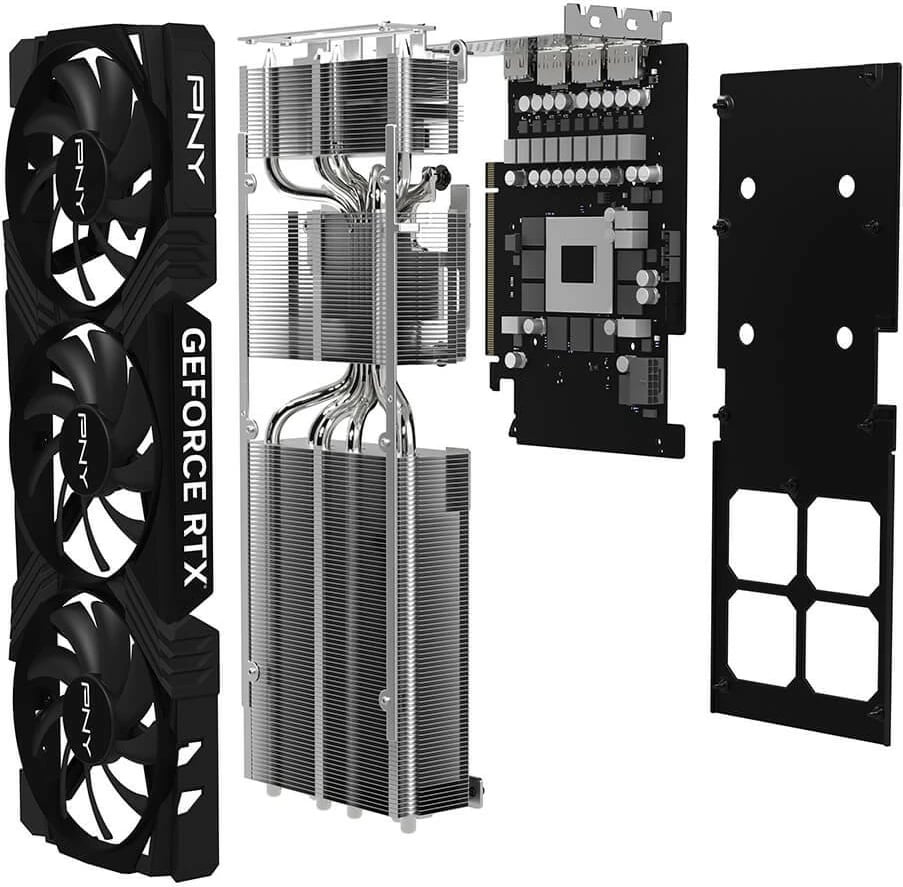 Kartelë grafike PNY GeForce RTX 4070 Ti Super 16GB OC LED TF, 16 GB, GDDR6X, PCI Express x16 4.0, e zezë