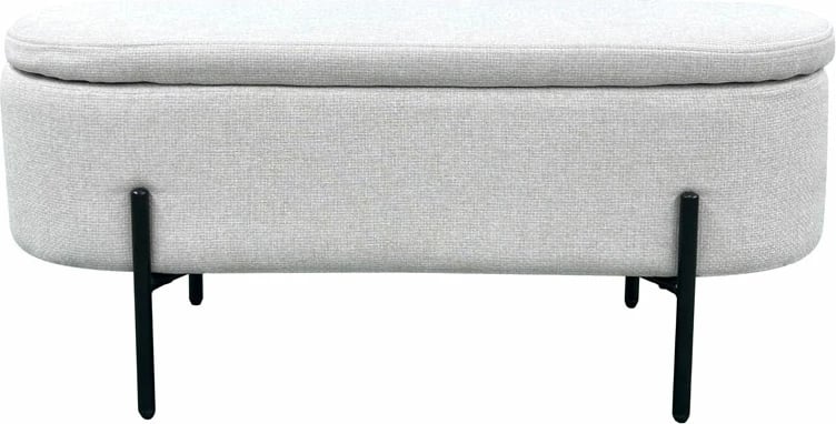 Stool oval me hapësirë për ruajtje, e bardhë, 95x36x43